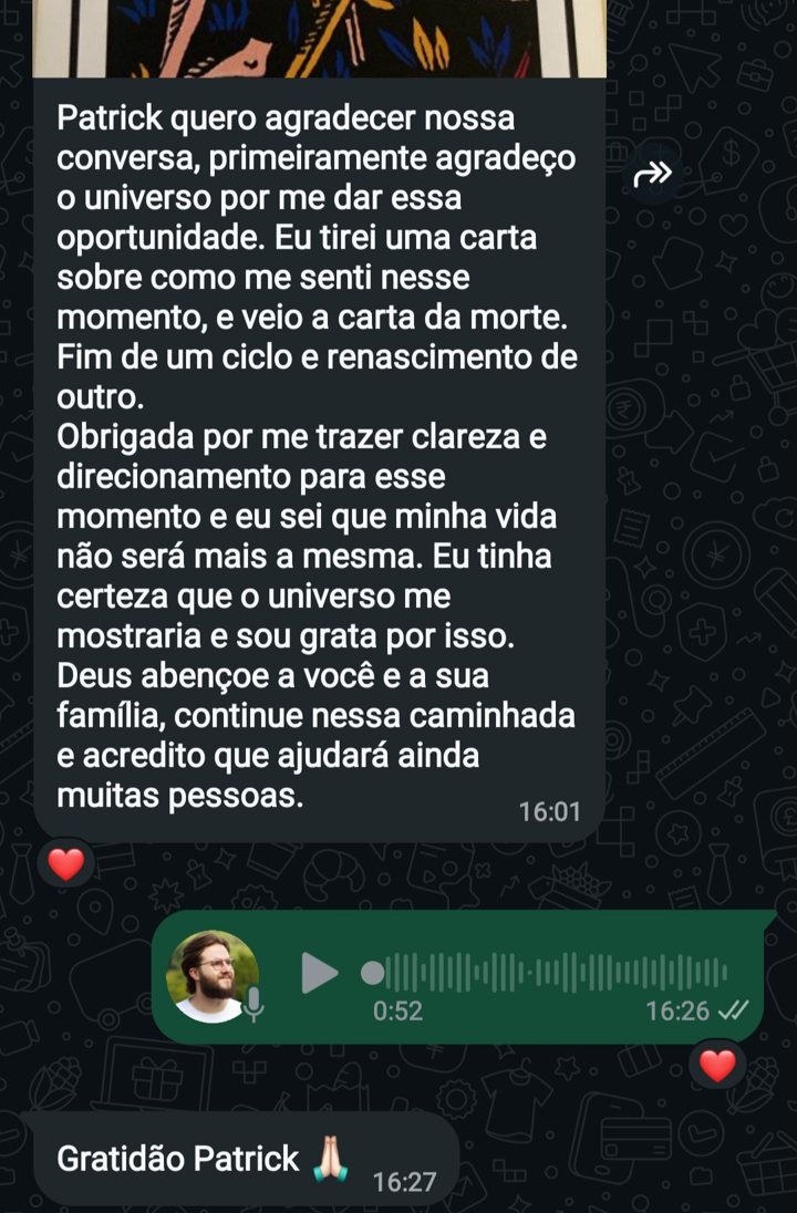 Print de mensagem no WhatsApp de uma cliente agradecendo pela clareza e direcionamento recebidos na sessão