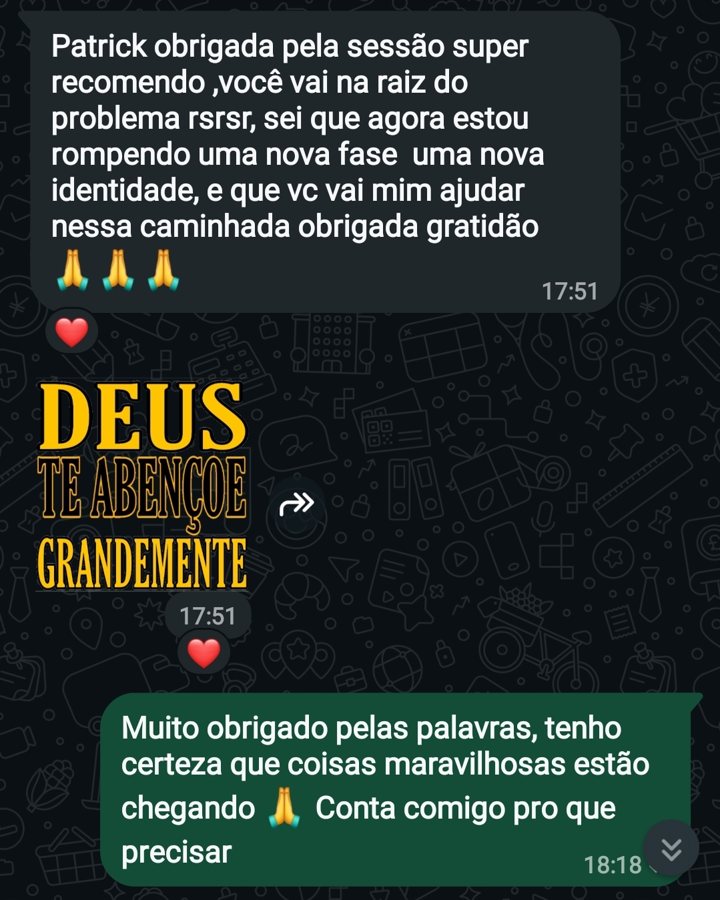 Print de mensagem no WhatsApp de uma cliente falando sobre romper para uma nova identidade